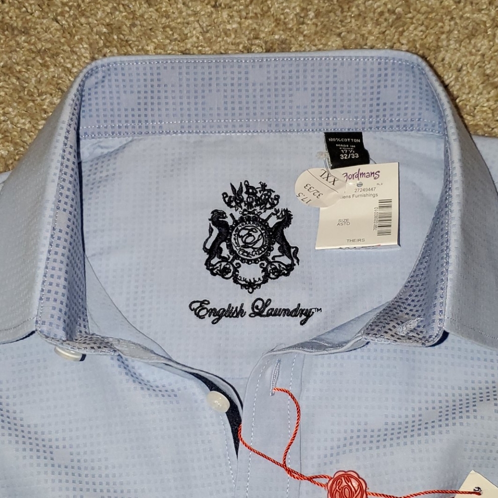 English laundry 17.5" XXL blue long sleeve shirt